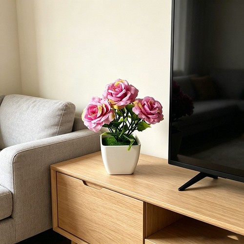 Fausse plante pot rose 92 - fausse, en