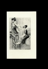 ❤️ 1913 Louis Malteste photogravure d'époque spanking bdsm fessée flagellation