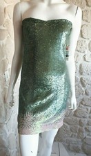 Mini robe à sequins ton vert