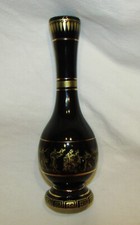 VASE SOLIFLORE NOIR ET DORE style antique Grèce