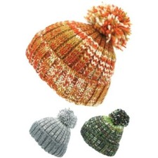 Laine Bonnet Pompon Tricot Maille Marne Doublé Hommes Femmes Chaud Hiver