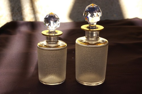 Paire beaux anciens flacons - beaux,