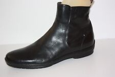 ALBERTO GUARDIANI Boots Homme Cuir Lisse Noir Talons Plats T 42 TBE