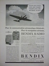 8/1939 PUB BENDIX AVIATION RADIO EMETTEUR  RECEPTEUR AVION AIRCRAFT FLUGZEUG AD