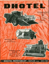 Publicité ancienne moissonneuse Dhotel matériel agricole 1955 issue de magazine