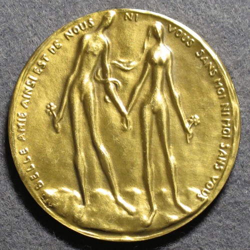 Médaille art déco amour - art, par