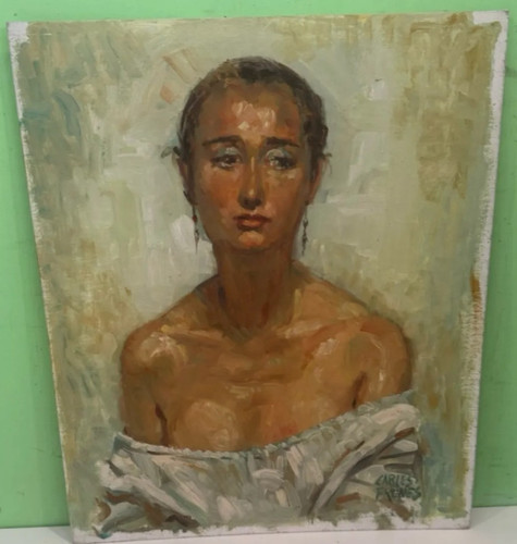 Tableau ancien huile portrait - tableau,