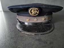 ancienne casquette de controleur s n c f chemin de fer