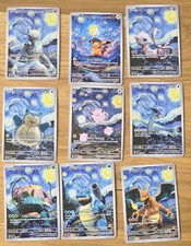 🔥 Lot X9 Pokemon Pikachu Starry Night Beautiful Night 085 - Van Gogh  Promo Art