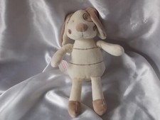 Doudou lapin, chien écru