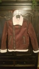 ZARA MAN FAUX SUEDE MOTORCYCLE JACKET - NEW W/O TAGS - ADULT SMALL - BROWN