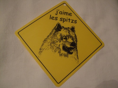 Pancarte aime les spitzs - -,