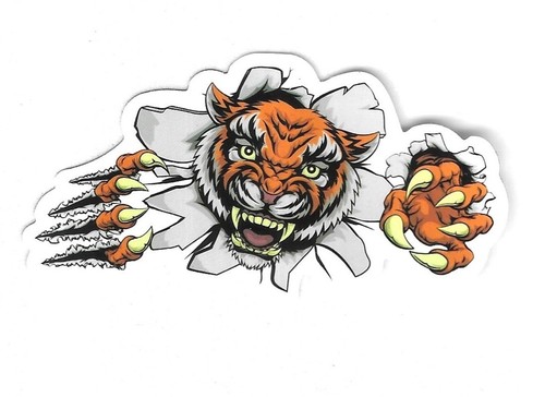 Autocollant tigre dessin - tigre, :