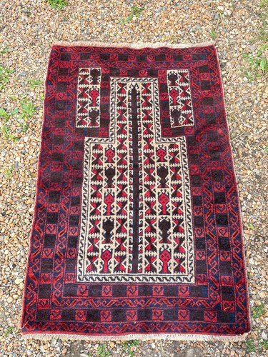 Tapis afghan ancien laine fait - ancien,