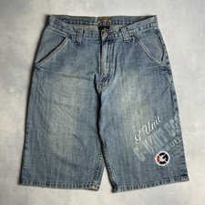 Y2K Baggy Jeans Shorts W32 G-Unit Denim Bleu Vintage 2000s Hip Hop Streetwear