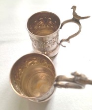 Deux timbales métal argenté