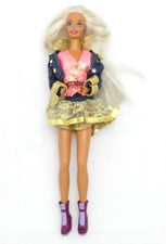 POUPEE BARBIE AVEC ROBE ROSE ET BLANCHE JOUET ANCIEN VINTAGE 30 CM MATTEL