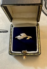 8 VERITABLES DIAMANTS, OR BLANC / JAUNE ELEGANTE ANCIENNE BAGUE, Poinçon DIA