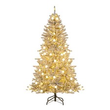 Sapin de Noël Artificiel Enneigé de 180 cm avec 51 Boules Lumineuses 250 LED Bl