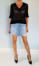 Pull noir ajouré SANDRO -