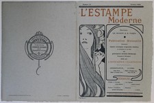 "L'ESTAMPE MODERNE N°18" Couverture originale entoilée (MUCHA octobre 1898)