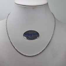 Collier Unisex À Maille Corde En Or Blanc 18KT 1,45 Grammes (7538) 40 Cm