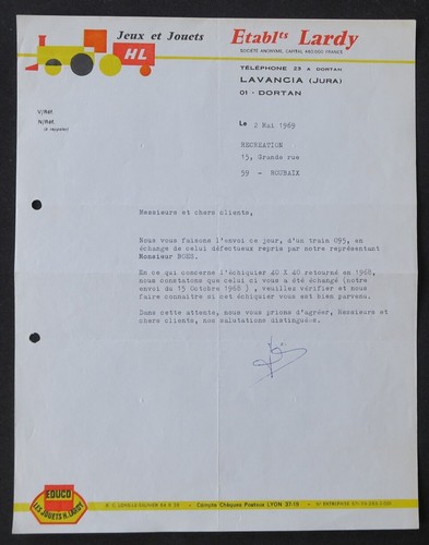 Facture dortan 1969 - 1969, lardy