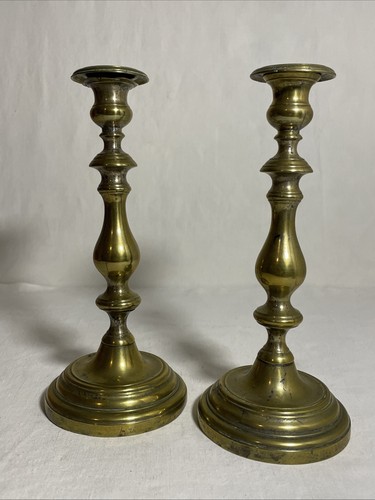 Paire bougeoirs anciens en - paire,