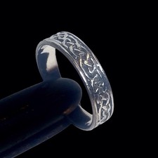 Bague Bretonne en  métal argenté anneau motif  celtique T  56