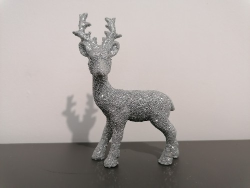 Noel cerf gris pailleté - noel,