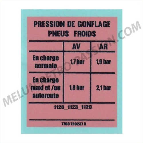 Autocollant pression gonflage - autocollant,