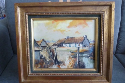 Tableau paysage signe claude - tableau,