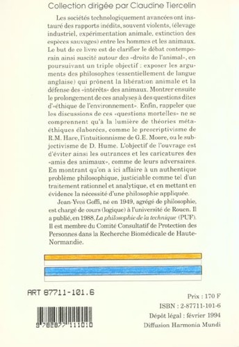 Philosophe ses animaux - le,