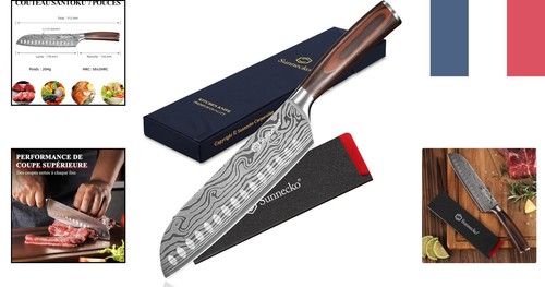 Couteau santoku professionnel - couteau,