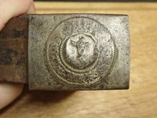 Authentique boucle de ceinturon allemande Wehrmacht - WW2 + cuir