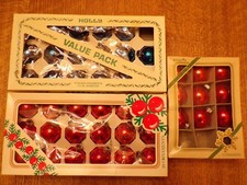 Vtg red blue glass Christmas