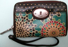 -FOSSIL Authentique portefeuille/porte-monnaie  cuir TBEG vintage