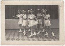 Original vintage 1950s attractive roller blade girls, stamped