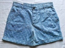 SHORT denim bleu clair encres blanches LEON & HARPER