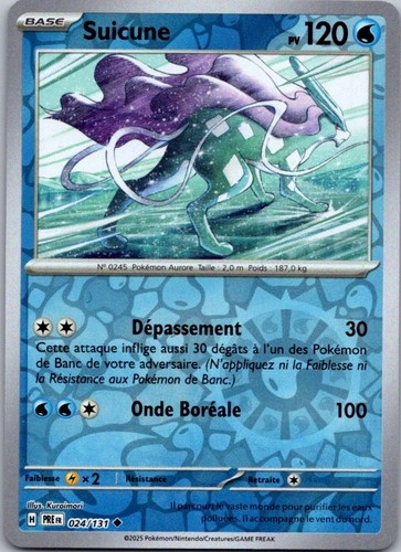 Carte pokémon suicune 024 - carte, 024/131