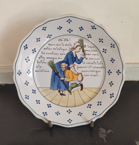 Assiette ancienne humoristique