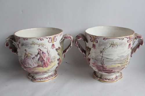 Paire cache pots faïence - paire,