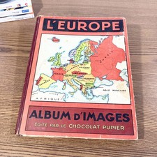Album complet L’Europe 1935 – Chocolat Pupier – Géographie vintage avec vignette