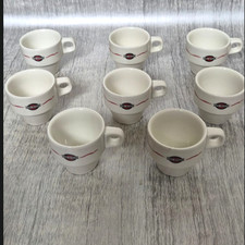 Lot 8 tasses expresso Cafés Richard céramique bistrot ACF Italie vintage Rare