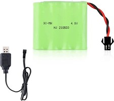 Batterie Ni-MH 4.8V 1200mAh pour voitures RC + chargeur USB, charge rapide