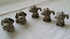 Bibelots, 5 Figurines en céramiques  " Chats et Chiens "