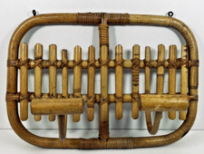 Porte manteau 2 patères rotin