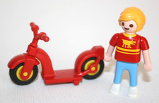 PLAYMOBIL 5024 4851  6140 ENFANT GARCON BLOND VELO ROUGE AIRE DE JEUX ZOO