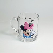 Ancien Mug Tasse Minnie Mouse Mickey Transparent No Relief Bol Arcopal Luminarc 