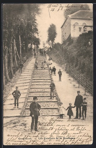 Cpa grammont les escaliers de - cpa, grammont,